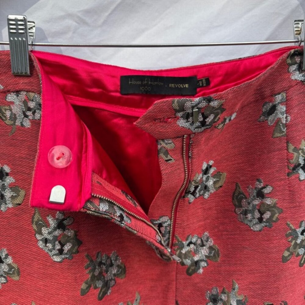 House of Harlow 1960 x Revolve Red Satin Solange Pants - Picture 4 of 5